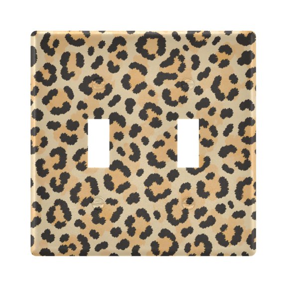 Light Switch Cover Yellow Background Black Leopard Print Plates Faceplate Decorative Switch Plate for Bedroom Home Decor
