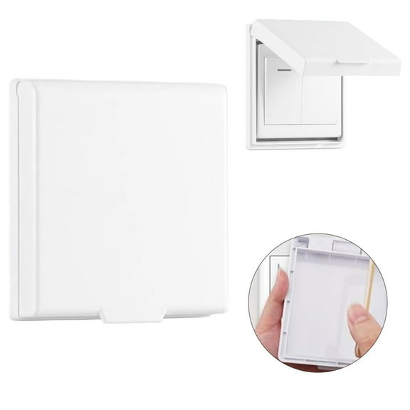 Light Switch Guard,Sturdy Light Switch Lock,Heavy-Duty Light Switch Cover Guard,Weatherproof Receptacle Protector,Self Adhesive Wall Switch Cover,Prevents Accidental On/Off Protects Circuit (White)