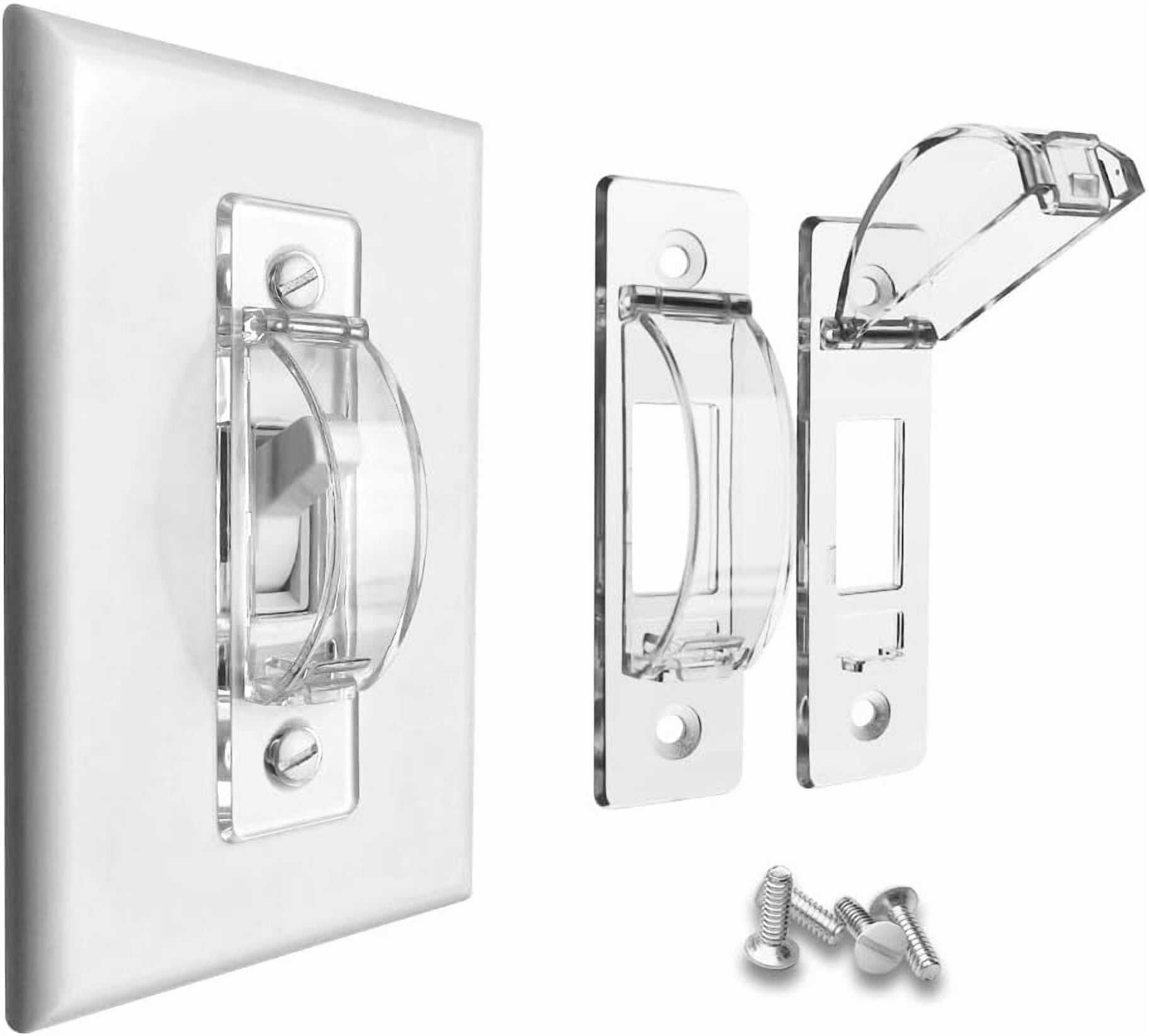 Light Switch Plate Covers ,Child Wall Switch Guard, Protects Your Lights from being Accidentally Turned On or Off by Children and Adults (Clear, 2 Pack)