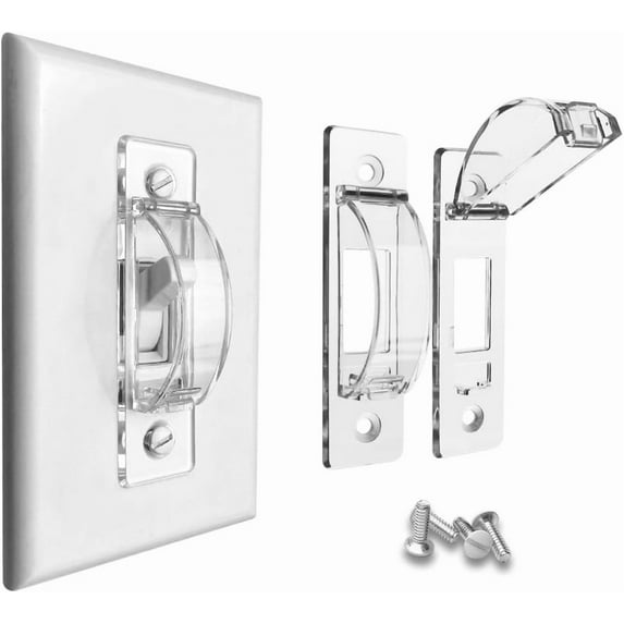 Light Switch Plate Covers ,Child Wall Switch Guard, Protects Your Lights from being Accidentally Turned On or Off by Children and Adults (Clear, 2 Pack)