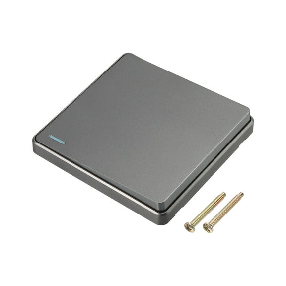 Light Switch Wall Panel Push Button 1 Gang 1 Way Grey 250V 10A 86mmx86mm