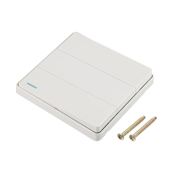 Light Switch Wall Panel Push Button 3 Gang 2 Way White 250V 10A 86mmx86mm