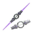 thumbnail image 1 of Light Up Sword with Flashing Lights, QQZ Fire Sword Double Edged Lightsaber for Dueling, 7 Color LED Retractable Blade War Toy for Cool Party Decor, Blue, 1 of 3