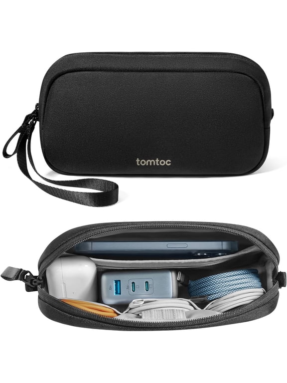 Electronics Organizer Travel Case, Water Resistant Travel Bag Cable Organizer for Essentials, Tech Pouch Accessories Carry Storage for Cord, Phone, Cables, Airpods, USB Flash Drive