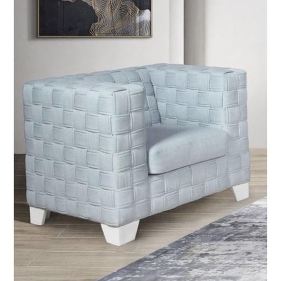 Light Teal Chenille Chair | Standout Piece in Any Room | Pocket Coil Seat Construction | Durable Synthetic Wood Frame