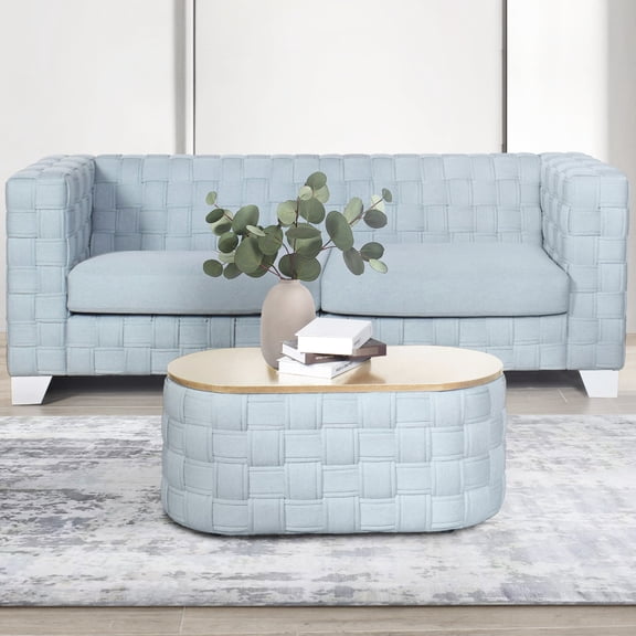 Light Teal Fabric - Covered Tabletop / Durable Surface for Various Activities