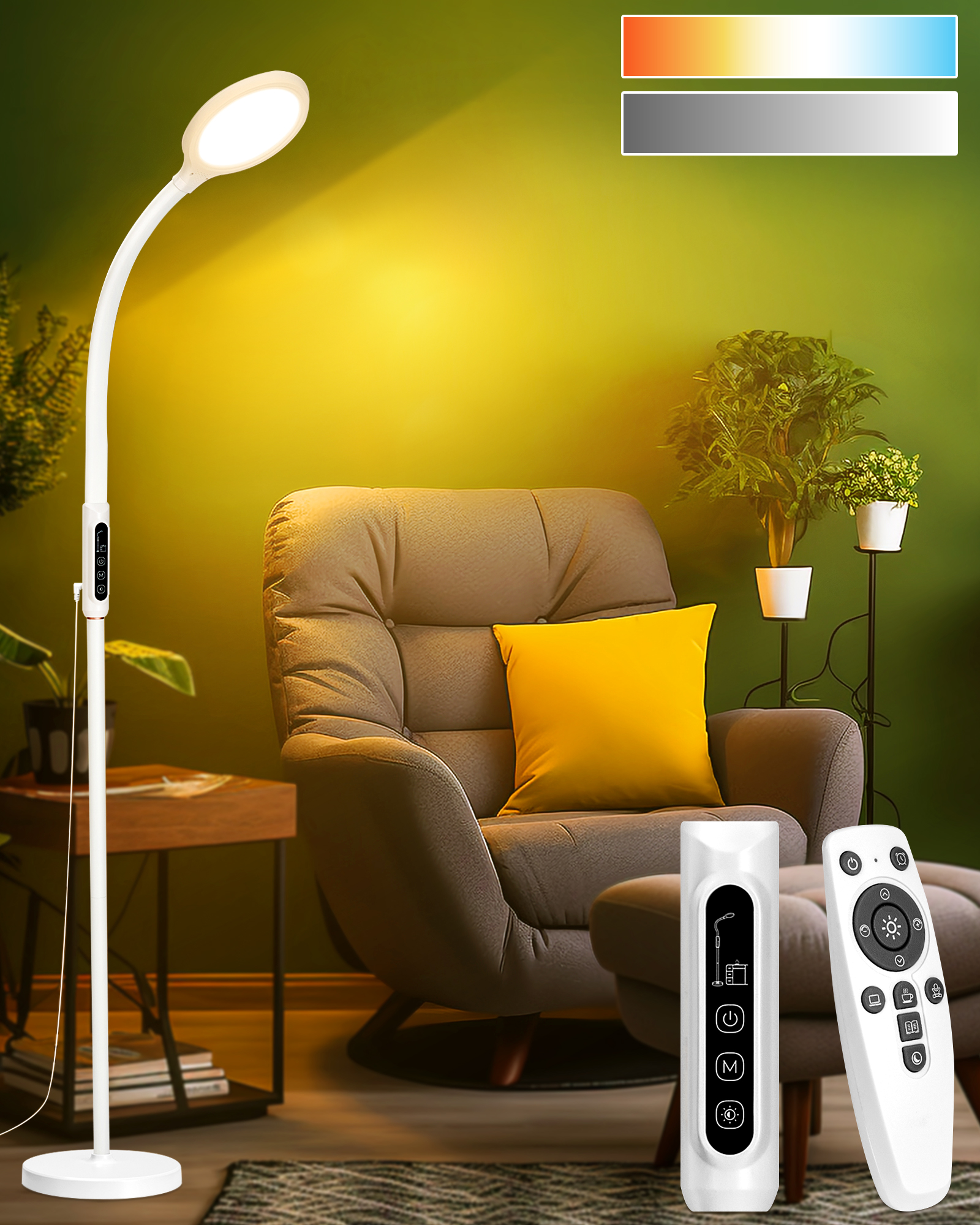 Light Therapy Floor Lamp, 11000 Lux Sun Light Happy Lamp 10 Color