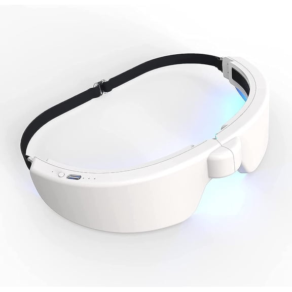 Light Therapy Glasses, Portable & Wearable UV-Free Blue Light Therapy Lamp, Natural Relief for Good Sleep, Happy Mood, Boost Energy and Jet Lag (Glasses-I)