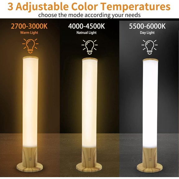 Light Therapy Lamp 10000 Lux, Happy Sun Lamp UV-Free with 3 Color Temperatures, Adjustable Brightness, Timer & Memory Function, Bright Sunlight Lamps, Full Spectrum Light Perfect for Home, Office