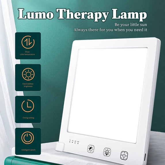 Light Therapy Lamp - 10000 Lux HappyLight, UV-Free LED Bright White Light with Adjustable Brightness, Timer & Stand - Boost Mood, Energy & Focus for Home Office Desk and Bedside