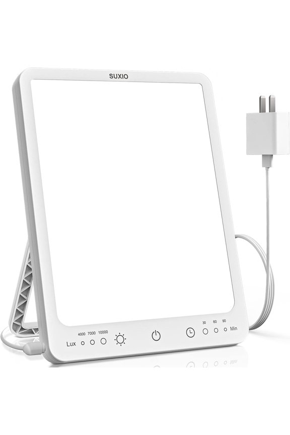 Light Therapy Lamp - 10000 Lux Therapy Lights Lamp, 3 Timer & Mode Sunlight Lamp, Memory Function Daylight Lamp, Portable Light Box Therapy Use As Lift Mood, Happy Lamp for Home/Office/Travel