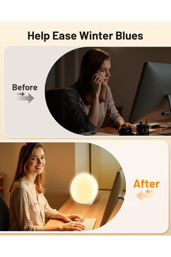 Light Therapy Lamp - 10000 Lux Therapy Lights Lamp, 3 Timing & Mode Happy Lamp, Touch Control Sunlight Lamp with Memory Function, Portable Light Box Therapy Use As Lift Mood for Home,White