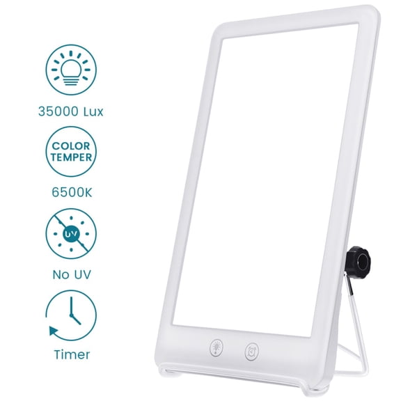 Light Therapy Lamp,GLIME UV Free 32000 Lux Happy Sun Light, Adjustable Brightness, Timer Settings, Touch Control, Split Rotatable Bracket Sad Lamp for Depression Home/Office Use