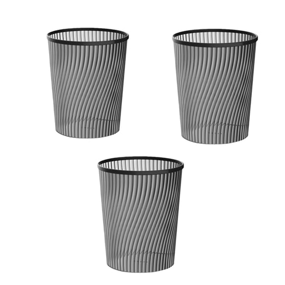 Light Threaded Vertical Translucent Large Capacity Can with Wavy Design for Efficient Waste Management 3PCS