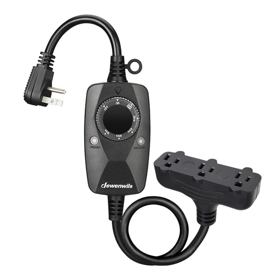 Light Timer Outdoor Weatherproof with 2 FT Exteon Cord, Photocell Timer Switch with 3 Grounded Outlets for Landscape Light, String Lights, UL Listed