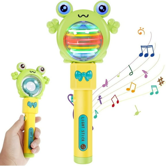 Light Up Toy Wand For Kids Thrilling Spinning Light Show Flashing Rotating Wand LED Light Up Wand Toy Party Favors Wand Sensory Toy For Kids Boy(Green)
