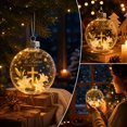 thumbnail image 1 of Light Up Transparent Christmas Ornament Ball,Religious Cross Lily Scripture Design Hanging Bauble With Built-in LED Lights,Christmas Tree Mantel Window Decor,A, 1 of 7