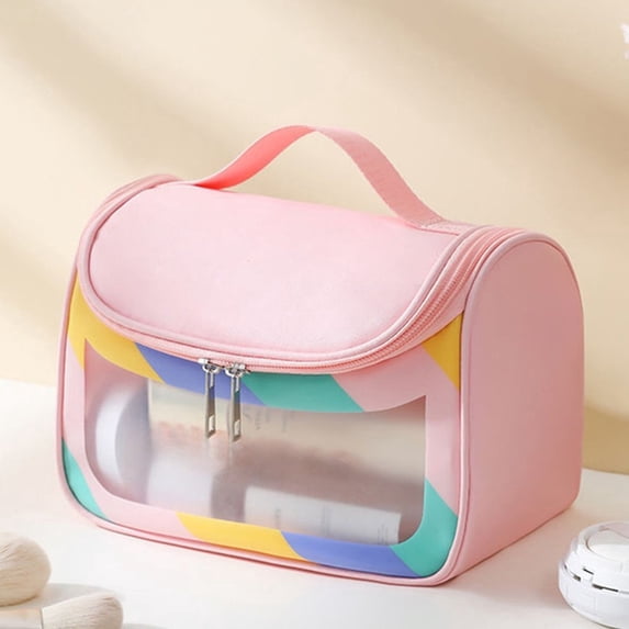 Light Transparent Makeup Bag Hand Held Cosmetics Portable Travel Storage for Daily Necessities Sundries