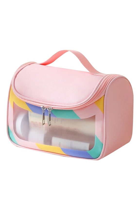Light Transparent Makeup Bag Portable Travel Cosmetic Organizer Hand Held Sundries Storage Pouch for Daily Necessities