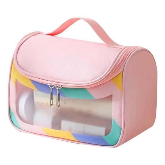 Light Transparent Makeup Bag Portable Travel Cosmetic Organizer Hand Held Sundries Storage Pouch for Daily Necessities