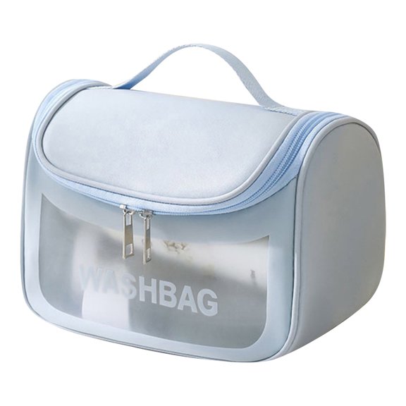 Light Transparent Makeup Bag Portable Travel Cosmetic Organizer Hand Held Sundries Storage Pouch for Daily Necessities
