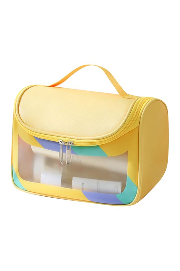 Light Transparent Makeup Bag Portable Travel Cosmetic Organizer Hand Held Sundries Storage Pouch for Daily Necessities