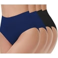 thumbnail image 1 of 4 Pack Tummy Light Control Shapewear Underwear for Women- High Waisted Underwear Butt Lifter Slimming Briefs Sport Breathable Panty for Ladies, 1 of 6