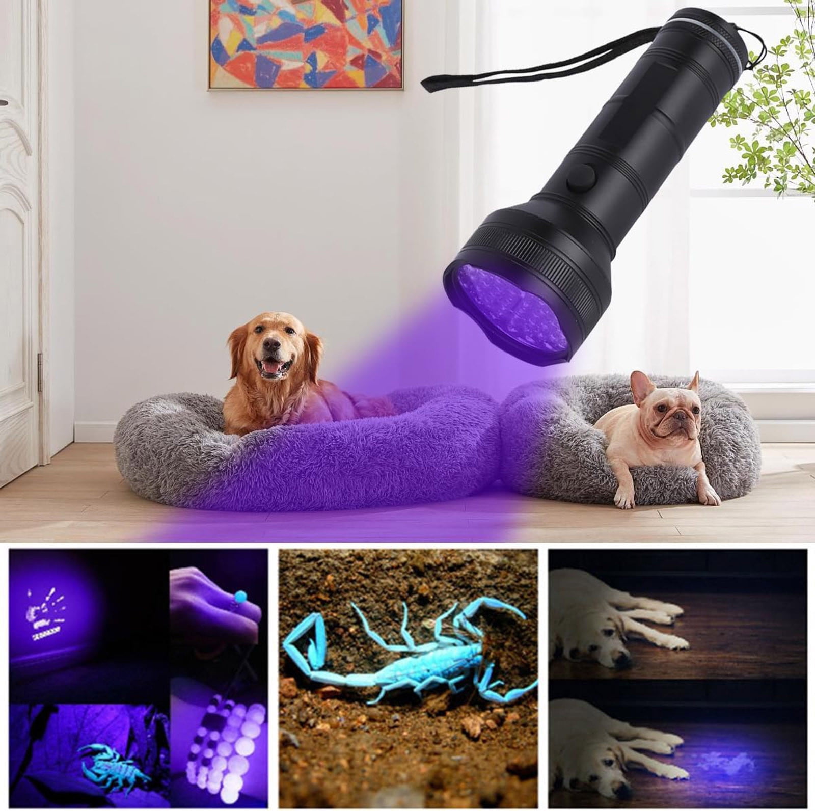 Light U V Flashlights Ultra Bright 51 LED 395nm Blacklight Handheld For