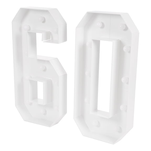 Light Up 60 Numbers 20 LED Bulbs, Battery Powered, Decorative, Great Gift for Birthday Parties