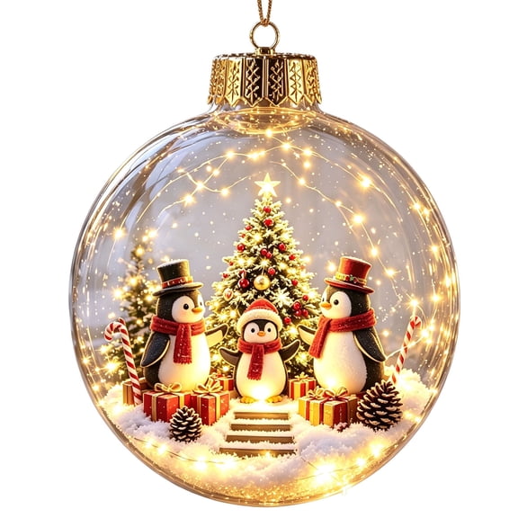 Light-Up Acrylic Christmas Ornament Bauble Hanging Tree Decoration Indoor Holiday Home Party Keepsake Window Mantel Festive Tabletop Gift Decor #1