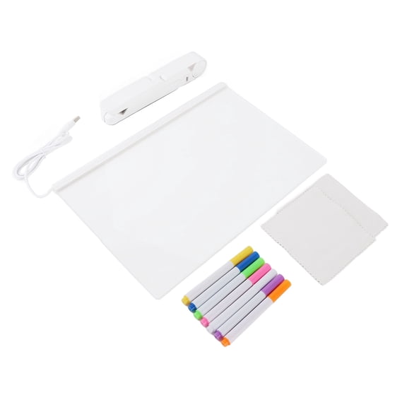 Light,Up Acrylic Message Board With Stand 7 Markers, Perfect For Home Office Notes