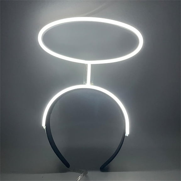 Light Up Angel Halo Headband,Halloween Christmas Glowing Halo Headwear Angel Costumes Accessories for Women Men