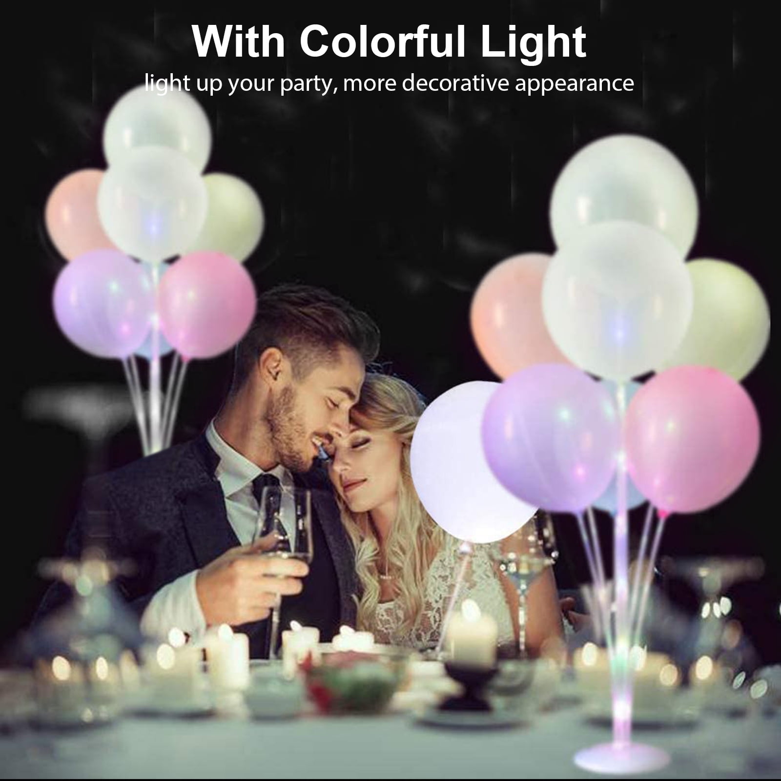 Light Up Balloon Stand Kit, LED Balloon Column Stand set, Table Desktop