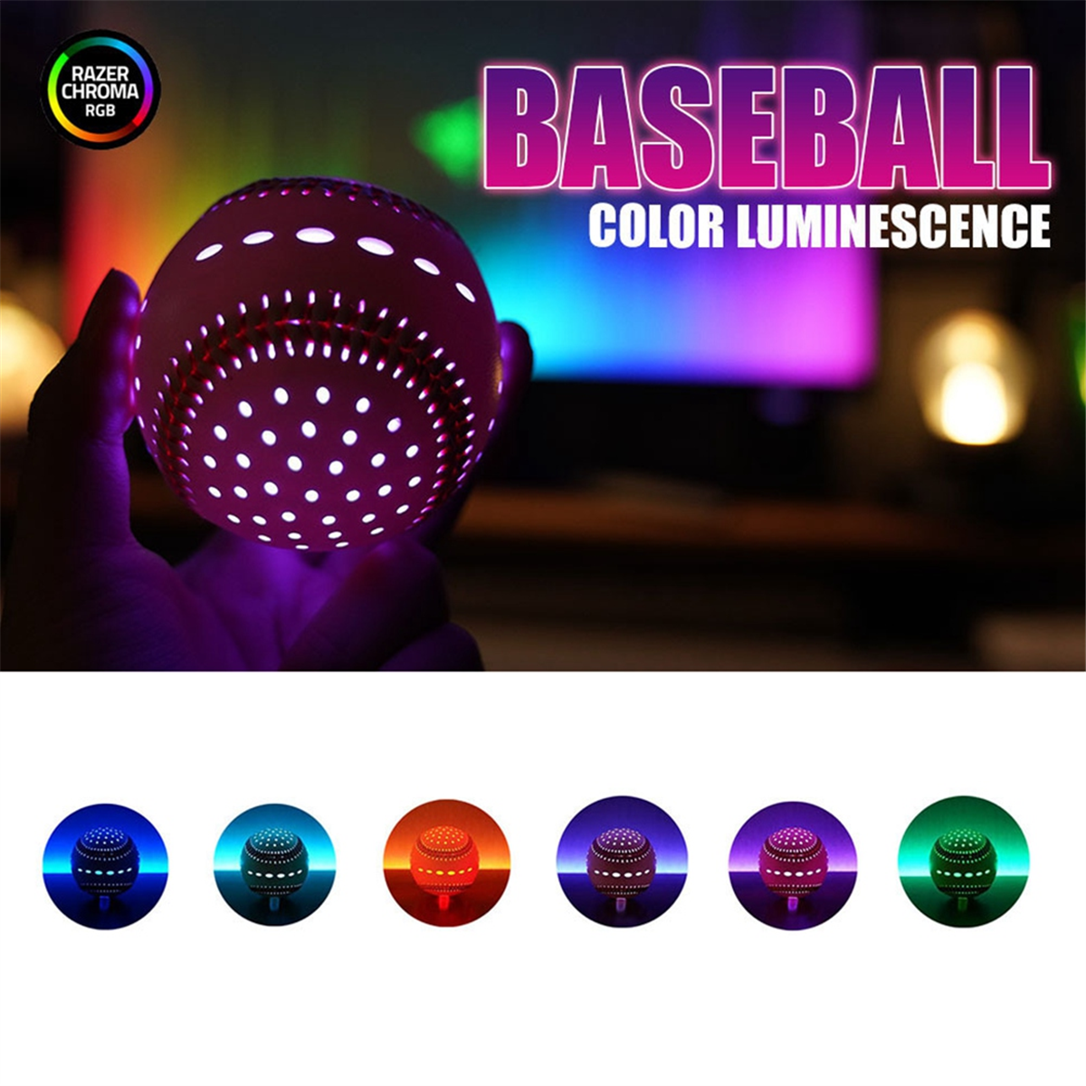 Light Up Baseball,9 Inch Glow in the Dark Baseball,Night Throwing Practice Baseball for Family Sports Entertainment