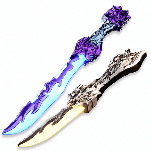 Light Up Battle Axe Toy with Sound Effects and Dual-Mode Transformation