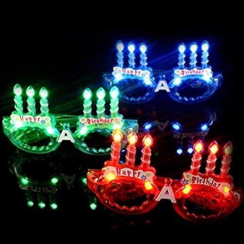 Light Up Birthday Glass Candle LED Flashing Happy Birthday Sunglasses for Kids
