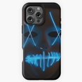 thumbnail image 1 of Light Up Blue LED Halloween Mask Phone Case for iPhone 16 15 14 13 12 11 Pro Max M5911215, 1 of 2