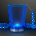 Light Up Blue Shot Glass on Party Bead Necklaces (Set of 4)
