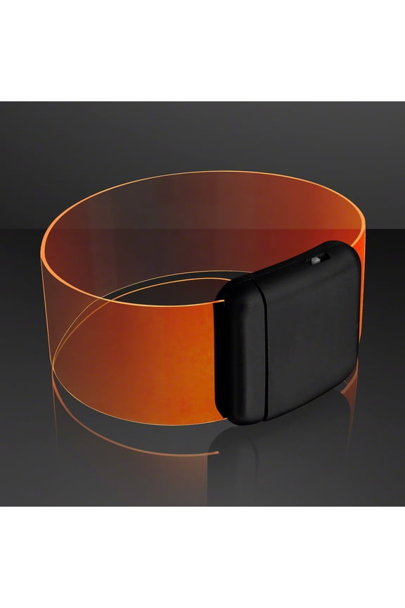 Light Up Bracelets Cosmic Neon Orange LED and Magnetic Clasp