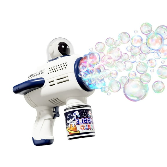 Light-Up Bubble Blaster: 10-Hole Space Explorer Bubble Gun for Outdoor Parties, Summer Fun, Easter, Birthdays, and Celebrations - Rapid Bubble Release - Ages 4 and Up