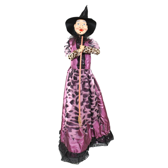 Light Up Cackling Witch - Mauve Dress