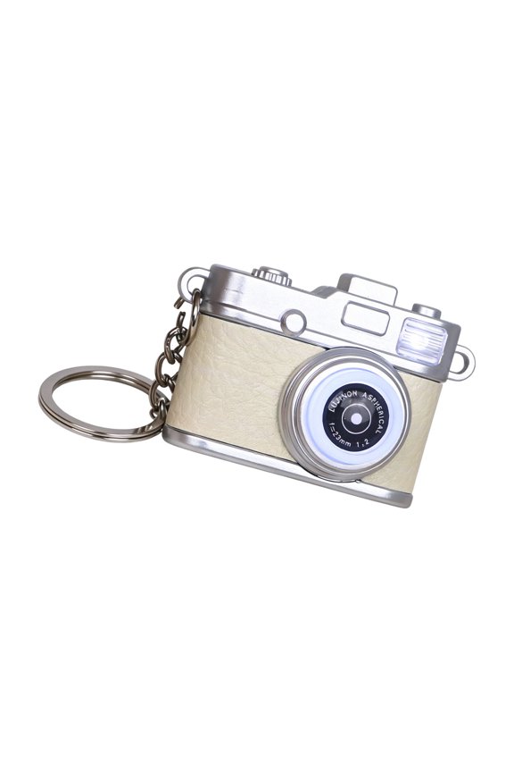 Light Up Camera Keychain Retro Camera Shape Keyrings with Sound Effect, Compact Bag Charm with Metal Loop for Daily Carry