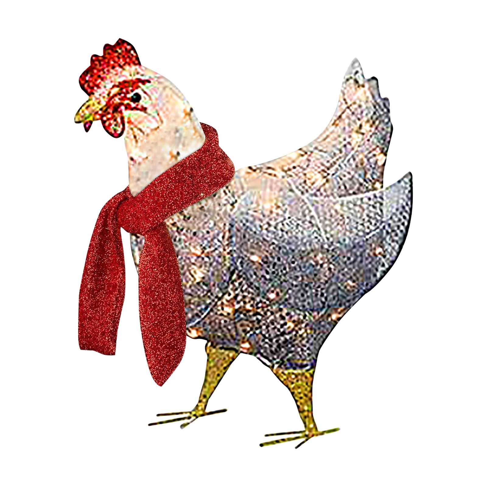 LightUp Chicken With Scarf Holiday Decoration Led Christmas Outdoor Decorations Acrylic