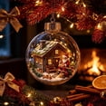 thumbnail image 1 of Light Up Christmas Ball Ornament, LED Clear Hanging Bauble with Miniature Scene, Holiday Tree Decor, 1 of 6