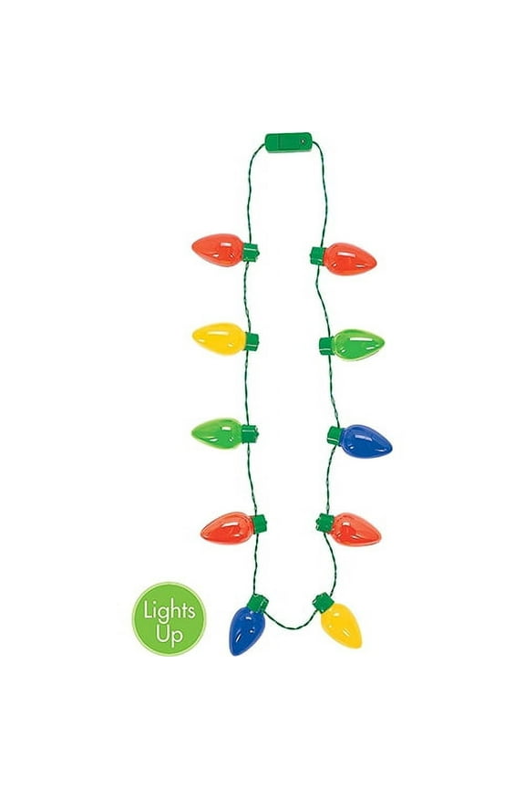 Light Up Christmas Bulb Necklace