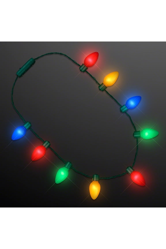 Light Up Christmas Bulb Necklaces for Ugly Xmas Sweater Parties and Party Favors