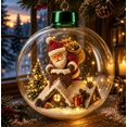 thumbnail image 1 of Light Up Christmas Glass Ball Ornament 3.1 Inches, Warm LED Scene with Santa Tree for Holiday Hanging Decor, 1 of 7