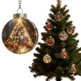 thumbnail image 1 of Light‑Up Christmas Mini Scene Ornament, Xmas Tree Acrylic Hanging Pendant, Glowing Festive Tree Decoration For Holiday Home Xmas Party Decor, 1 of 6