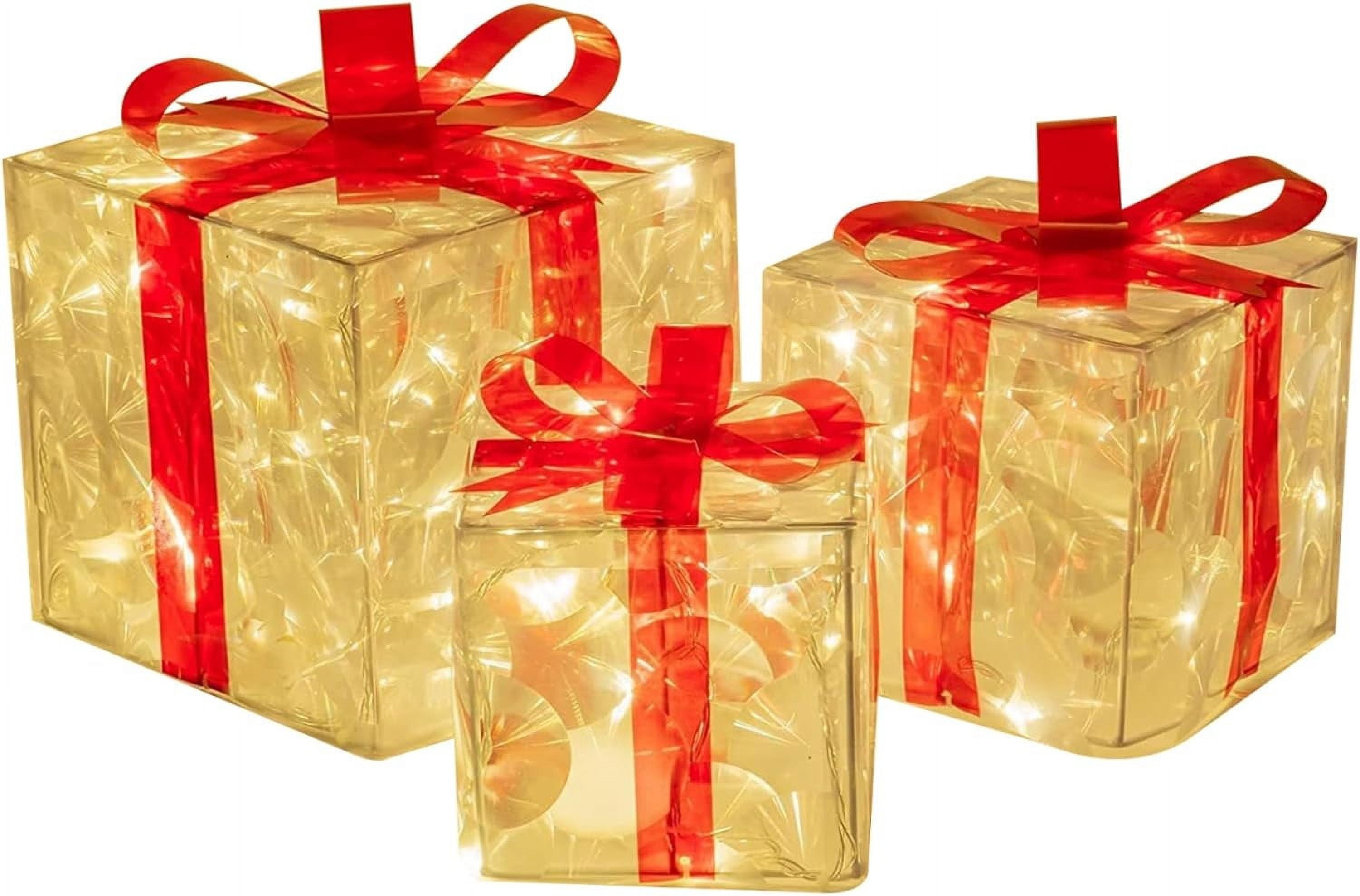 Light Up Christmas Parcels 60 LED, Christmas Lighted Boxes, Lighted