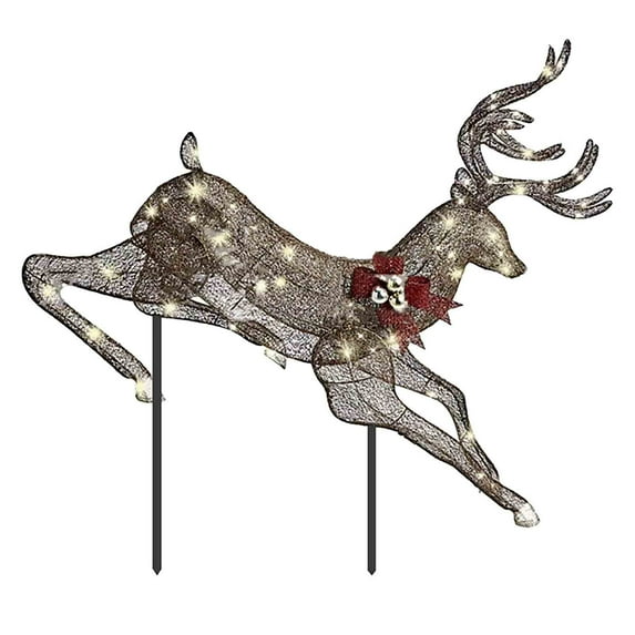 Light-Up Christmas Reindeer Outdoor Decoration – Weather-Resistant Holiday Yard Ornaments with LED Lights for Lawn, Garden, or Porch